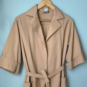 Khaki Tan Belted Jacket Vintage Anne Klein, Size S/M